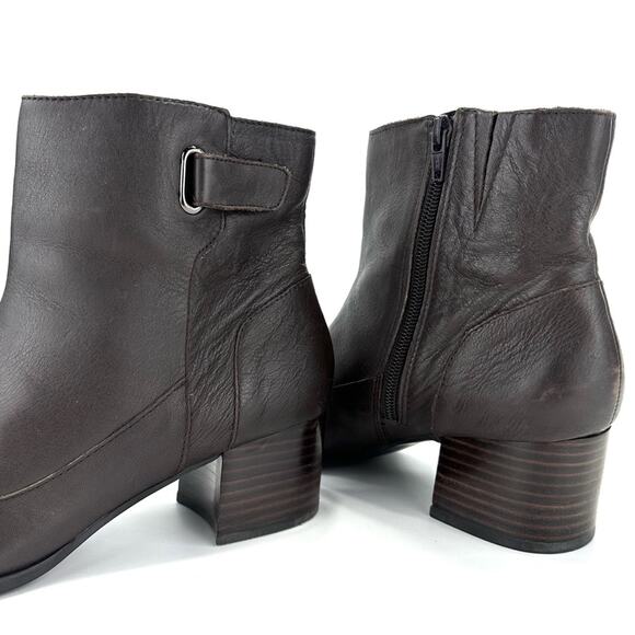 Easy Spirit Franchises Women Brown Ankle Boot Size 10 Leather Block Heel Bootie - Picture 9 of 14